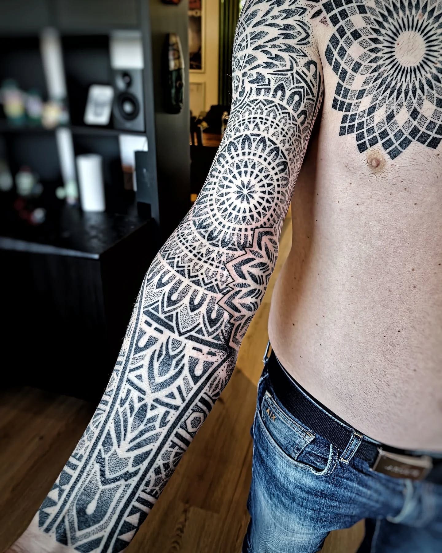 Mandala tattoo bicep